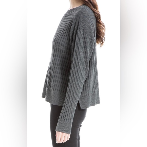 Max Studio Ribbed Sweater Grey Size Small - Picture 2 of 6
